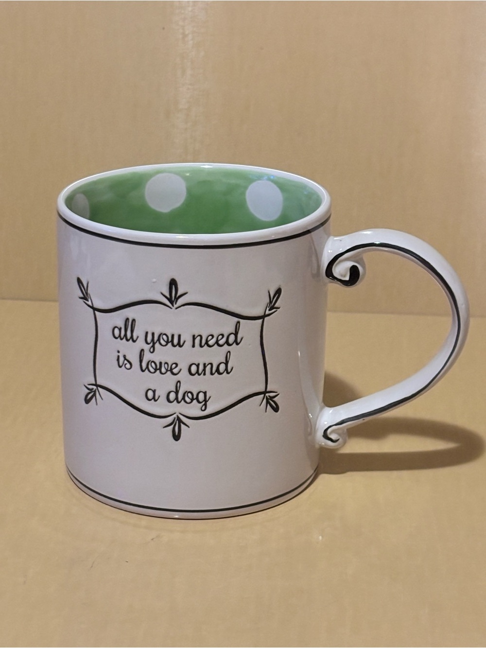 ALL YOU NEED IS LOVE AND A DOG” Large Ceramic Mug